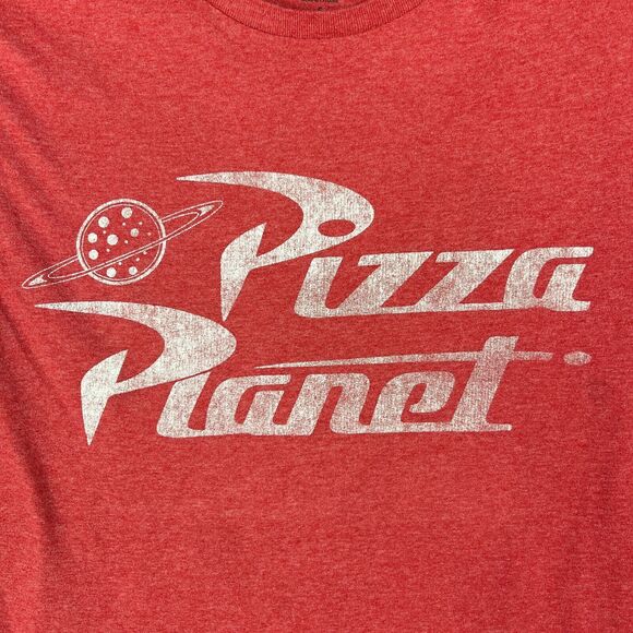 Toy Story Shirt Mens Small Red Pizza Planet Woody Buzz Walt World Disney Pixar - Picture 2 of 10